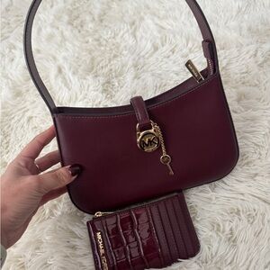 Michael Kors Burgundy Shoulder Bag with wallet